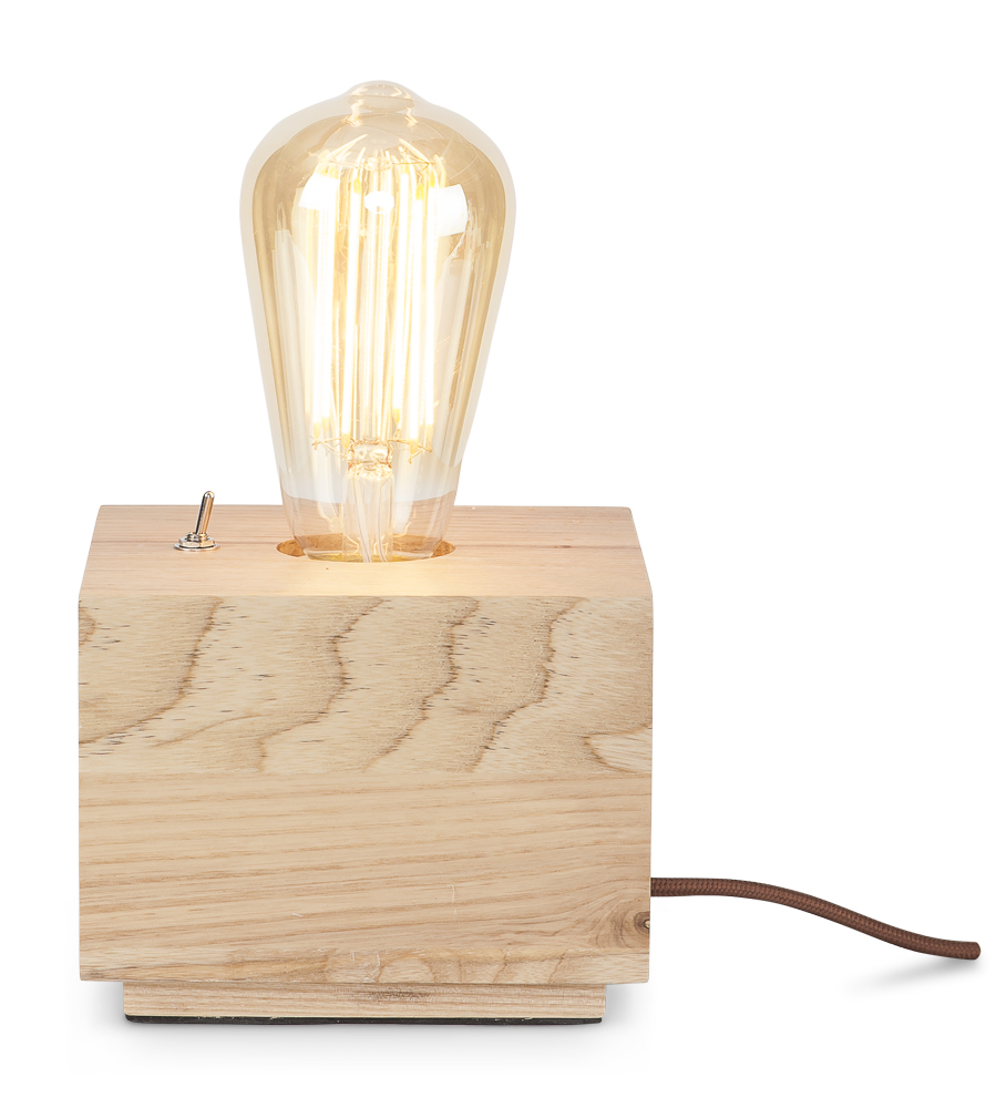 Tischlampe Kobe "cube" aus Holz mit LED-Leuchtmittel